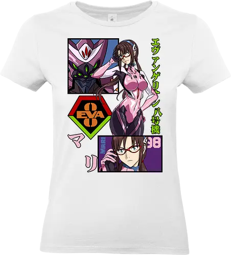 Mari Makinami – Eva Unit 08 Pilot - evangelion, mari makinami, eva unit 08, anime pilot girl, mecha anime, sci fi anime, nerv pilot, anime art - Standard T-Shirt (Women)