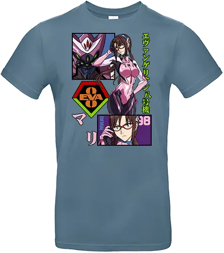 Mari Makinami – Eva Unit 08 Pilot - evangelion, mari makinami, eva unit 08, anime pilot girl, mecha anime, sci fi anime, nerv pilot, anime art - Standard T-Shirt