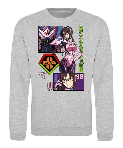Mari Makinami – Eva Unit 08 Pilot - evangelion, mari makinami, eva unit 08, anime pilot girl, mecha anime, sci fi anime, nerv pilot, anime art - Sweatshirt