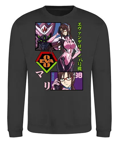 Mari Makinami – Eva Unit 08 Pilot - evangelion, mari makinami, eva unit 08, anime pilot girl, mecha anime, sci fi anime, nerv pilot, anime art - Sweatshirt