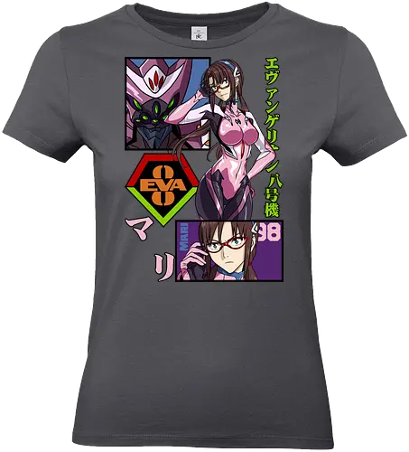 Mari Makinami – Eva Unit 08 Pilot - evangelion, mari makinami, eva unit 08, anime pilot girl, mecha anime, sci fi anime, nerv pilot, anime art - Standard T-Shirt (Women)