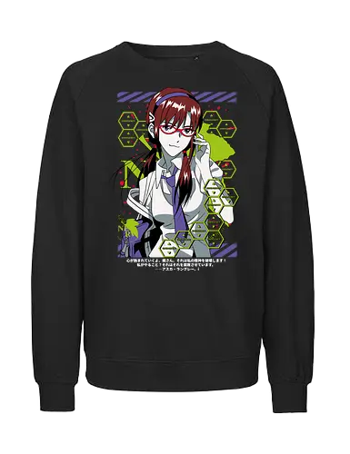 Mari – Beast Mode Pilot - evangelion, mari makinami illustrious, eva pilot, unit 08 beast mode, anime heroine, mecha battle, sci fi anime, anime illustration - Fairtrade Sweatshirt