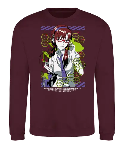 Mari – Beast Mode Pilot - evangelion, mari makinami illustrious, eva pilot, unit 08 beast mode, anime heroine, mecha battle, sci fi anime, anime illustration - Sweatshirt
