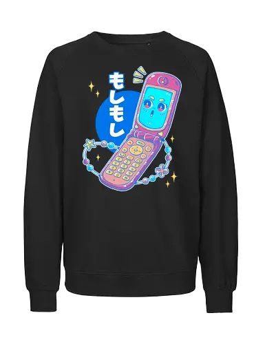 MOSHI MOSHI - kawaii, pop, cute, cellphone, japan, japanese, retro, vintage - Fairtrade Sweatshirt