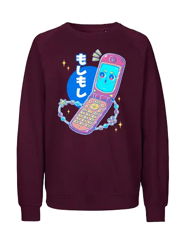 MOSHI MOSHI - kawaii, pop, cute, cellphone, japan, japanese, retro, vintage - Fairtrade Sweatshirt
