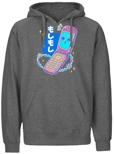 MOSHI MOSHI - kawaii, pop, cute, cellphone, japan, japanese, retro, vintage - Fairtrade Hoodie