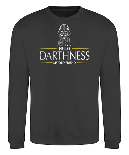 Hello Darthness - drinks, music, simpn and Garfunkel, Villain, kawaii, Space Opera, beer - Sweatshirt
