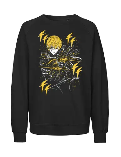 Genos - One Punch Man II - Kawaii, Anime, Manga, Tokyo, Angry, Japanese Art, Aesthetic, Manga Style, Zylixzen, Aggressive, Gamer, Otaku, Gift, Cool - Fairtrade Sweatshirt