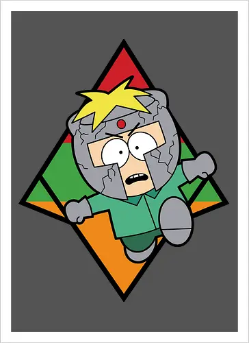 "Professor Chaos Rising" Butters South Park Anime Parody Graphic