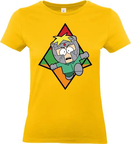 "Professor Chaos Rising" Butters South Park Anime Parody Graphic - professor chaos shirt, butters south park t-shirt, south park parody graphic tee, funny superhero apparel, butters stotch alter ego design, professor chaos tinfoil helmet, anime style south park shirt, hilarious cartoon villain top, south park fan gift, chaotic butters streetwear, vibrant character illustration, retro cartoon mashup clothing, funny animated series merch, geometric anime backdrop t-shirt, supervillain parody clothing, south park collectibles, trendy adult animation fashion, unique character art tee, butters stotch fan gear - Standard T-Shirt (Women)