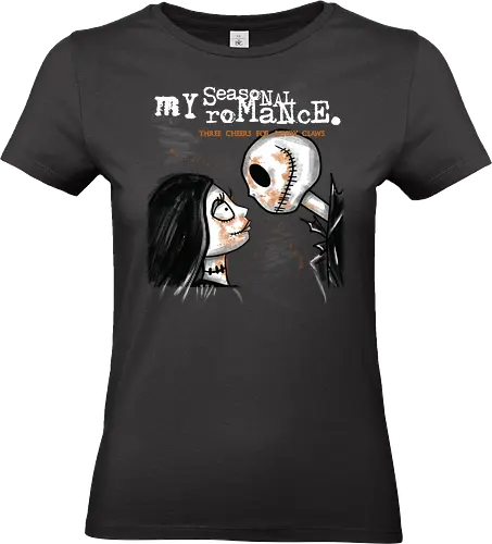 My Seasonal Romance - Jack und Sally Halloween - danny elfman, stop motion, dunkle kunst, my chemical romance, halloween liebe, jack skellington t-shirt, sally albtraum, tim burton, gothic kleidung, Nightmare, teetan, halloween stadt, kürbiskönig, lumpenpuppe, gothic paar - Standard T-Shirt (Women)