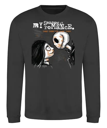 My Seasonal Romance - Jack und Sally Halloween - danny elfman, stop motion, dunkle kunst, my chemical romance, halloween liebe, jack skellington t-shirt, sally albtraum, tim burton, gothic kleidung, Nightmare, teetan, halloween stadt, kürbiskönig, lumpenpuppe, gothic paar - Sweatshirt