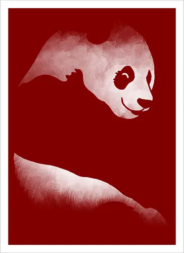 Minimalistisches Panda - Dunkle Silhouette Kunst