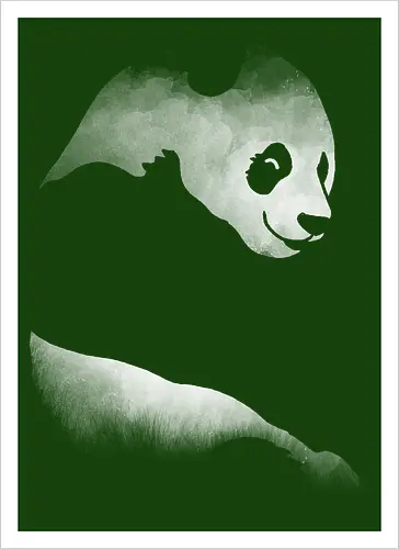 Minimalistisches Panda - Dunkle Silhouette Kunst