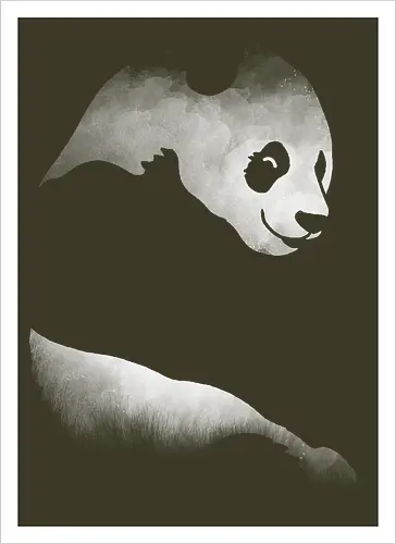 Minimalistisches Panda - Dunkle Silhouette Kunst