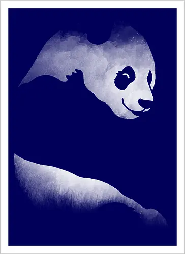 Minimalistisches Panda - Dunkle Silhouette Kunst