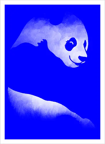 Minimalistisches Panda - Dunkle Silhouette Kunst