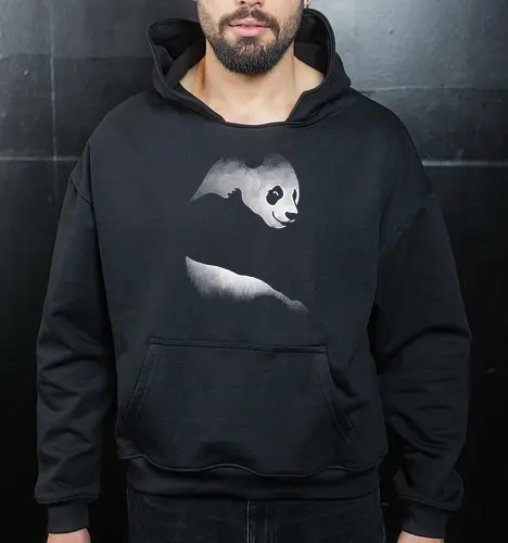 Minimalistisches Panda - Dunkle Silhouette Kunst