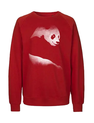 Minimalistisches Panda - Dunkle Silhouette Kunst - panda t-shirt, minimalistische kunst, tier silhouette, dunkle kleidung, doppelbelichtung, teetan, wildlife kunst, panda schutz, sauberes design, kontemplative kunst, wwf symbol, monochrome kunst, natur kunst, schwarz weiß, minimales design - Fairtrade Sweatshirt