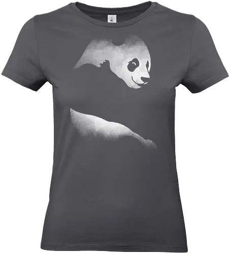Minimalistisches Panda - Dunkle Silhouette Kunst - panda t-shirt, minimalistische kunst, tier silhouette, dunkle kleidung, doppelbelichtung, teetan, wildlife kunst, panda schutz, sauberes design, kontemplative kunst, wwf symbol, monochrome kunst, natur kunst, schwarz weiß, minimales design - Standard T-Shirt (Women)