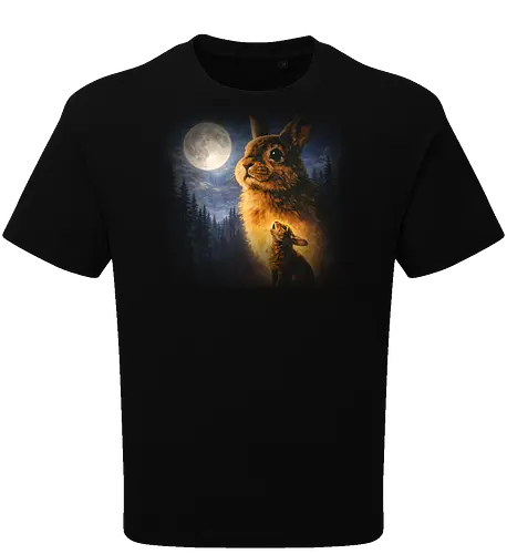 Mystischer Mond Hase Heulender Hase Fantasy Nachtwald