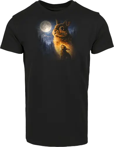 Mystischer Mond Hase Heulender Hase Fantasy Nachtwald