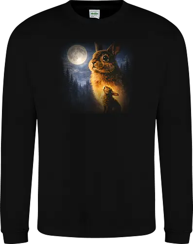 Mystischer Mond Hase Heulender Hase Fantasy Nachtwald
