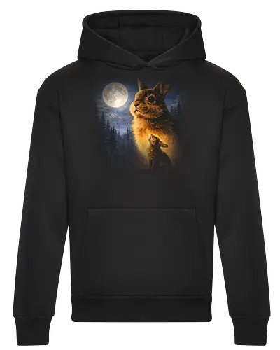 Mystischer Mond Hase Heulender Hase Fantasy Nachtwald