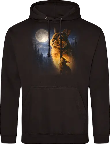 Mystischer Mond Hase Heulender Hase Fantasy Nachtwald