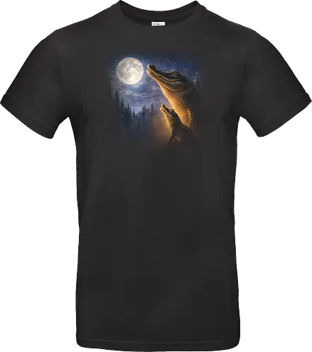 Mystischer Mond Alligator Heult im Fantasie-Nacht Sumpf