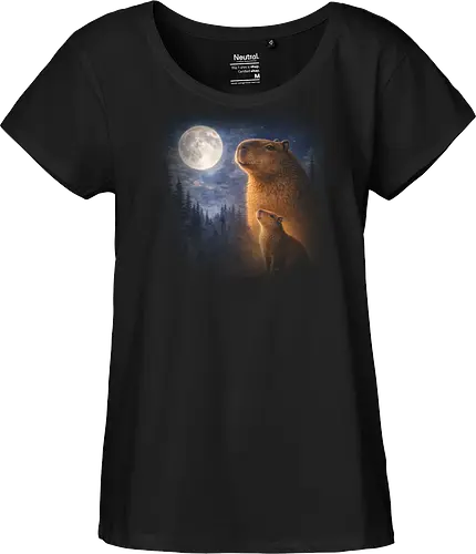 Mystischer Mond Capybara Fantasie Nacht Wildlife Kunst