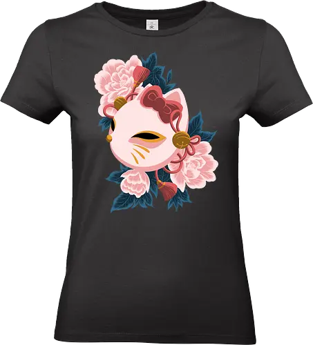 Cute Kitty Mask - Cat, Kitsune, Mask, Japan - Standard T-Shirt (Women)