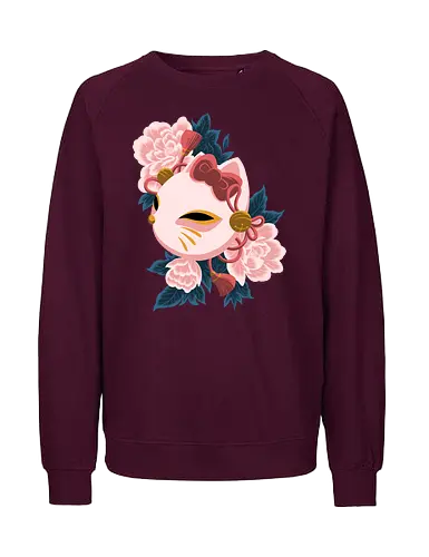 Cute Kitty Mask - Cat, Kitsune, Mask, Japan - Fairtrade Sweatshirt