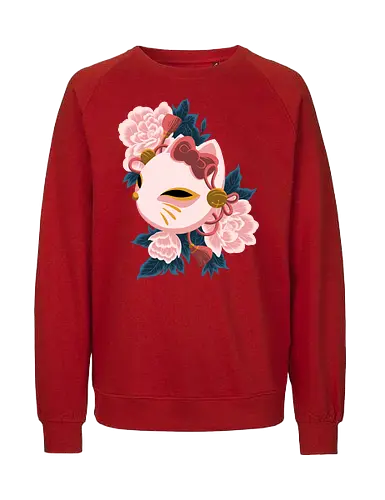 Cute Kitty Mask - Cat, Kitsune, Mask, Japan - Fairtrade Sweatshirt