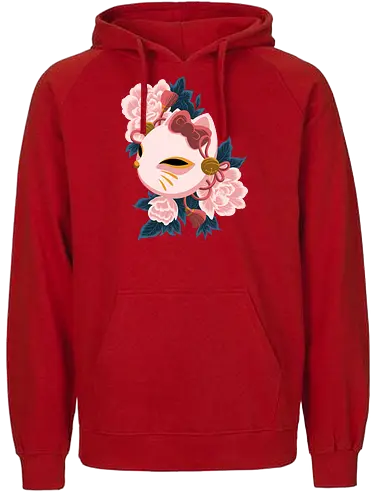 Cute Kitty Mask - Cat, Kitsune, Mask, Japan - Fairtrade Hoodie