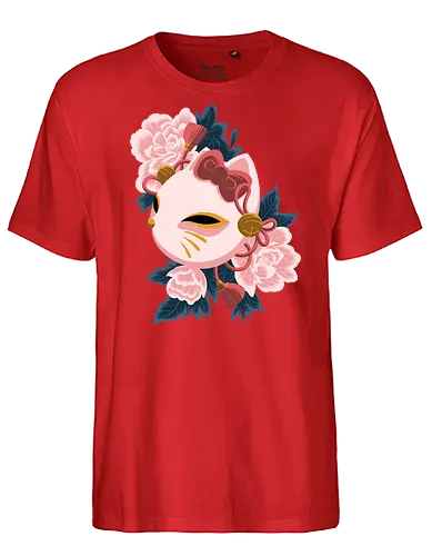 Cute Kitty Mask - Cat, Kitsune, Mask, Japan - Fairtrade T-Shirt