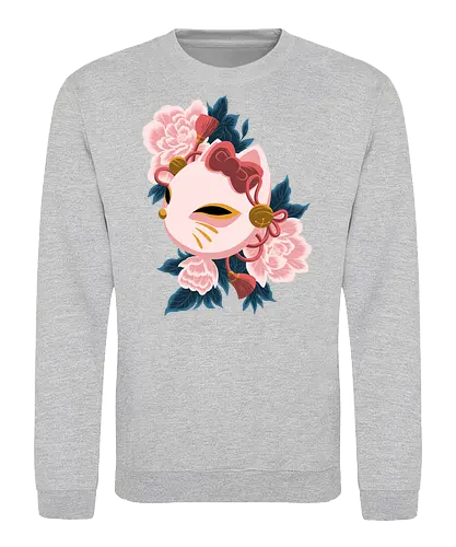 Cute Kitty Mask - Cat, Kitsune, Mask, Japan - Sweatshirt