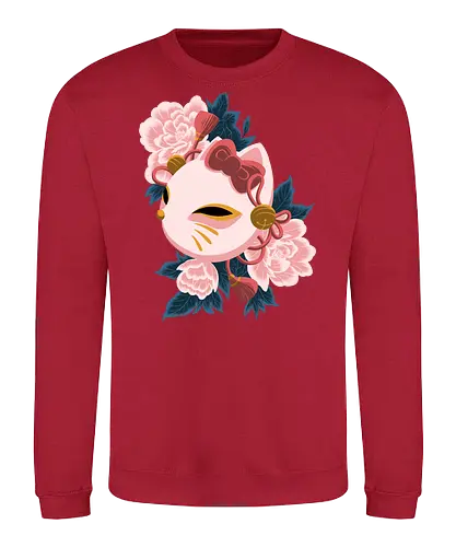 Cute Kitty Mask - Cat, Kitsune, Mask, Japan - Sweatshirt