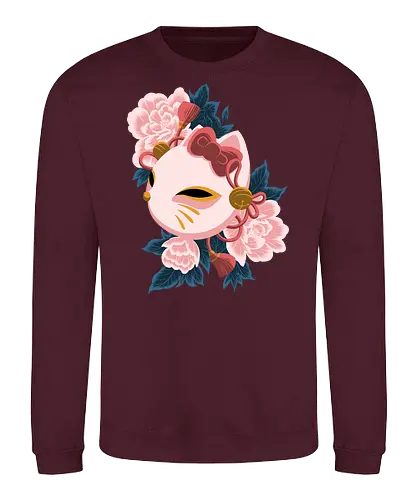 Cute Kitty Mask - Cat, Kitsune, Mask, Japan - Sweatshirt