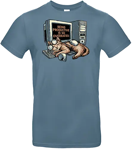 Overrated Productivity - Work, office, animal, cat, cats, productive, productivity, humor, funny, computer, sleep - Standard T-Shirt