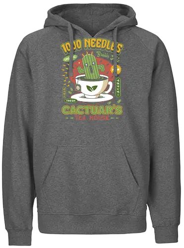 Cactus Green Tea Emblem - cup of tea, fantasy, Cactus, cactilio, Kupo, gaming, gamer, video game, Kweh, tonberry, tomberi, Cloud, tea - Fairtrade Hoodie