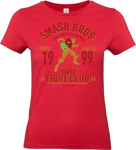 Super Fight Club - Bounty Hunter Aran Bounty Hunter Fighter - metroid t-shirt, planet zebes, teetan, super smash bros, power anzug, kopfgeldjäger, fight club, vintage kunst, samus aran kämpfer, smash bros, samus main, weibliche protagonistin - Standard T-Shirt (Women)