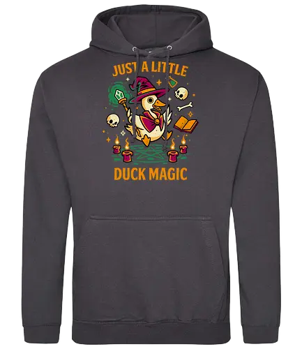 A Little Duck Magic - Quirky Dark Wizard - duck, cursed, witchcraft, dark art, wizard, gothic, skulls, funny, humor, animal pun, quirky, witchy, spooky cute, magical - Standard Hoodie