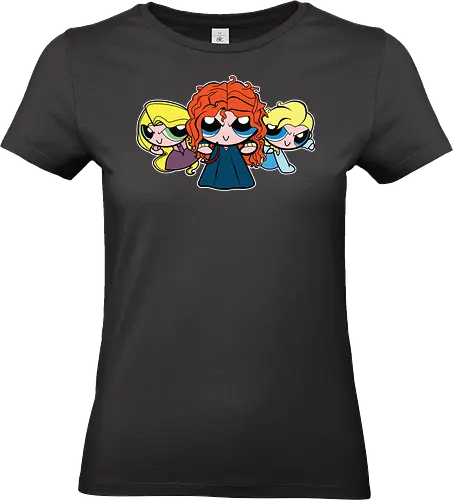 Powerpuff Prinzessinnen - PPG  Mashup - powerpuff girls t-shirt, prinzessin macht, cartoon kleidung, powerpuff girls, teetan, townsville helden, professor utonium, frauen empowerment, merida rapunzel, mashup kunst, girl power, ppg, prinzessin, powerpuff prinzessinnen, weibliche helden - Standard T-Shirt (Women)
