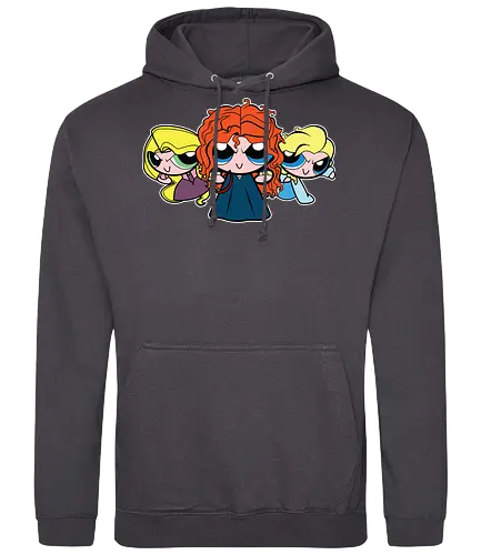 Powerpuff Prinzessinnen - PPG  Mashup - powerpuff girls t-shirt, prinzessin macht, cartoon kleidung, powerpuff girls, teetan, townsville helden, professor utonium, frauen empowerment, merida rapunzel, mashup kunst, girl power, ppg, prinzessin, powerpuff prinzessinnen, weibliche helden - Standard Hoodie