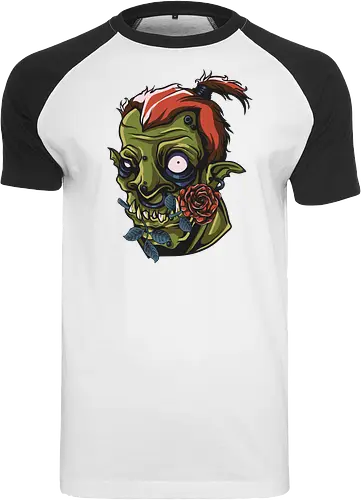 Zombie Skull with Rose – Dark Gothic Punk Horror Tattoo Style Art