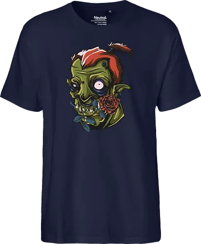 Zombie Skull with Rose – Dark Gothic Punk Horror Tattoo Style Art