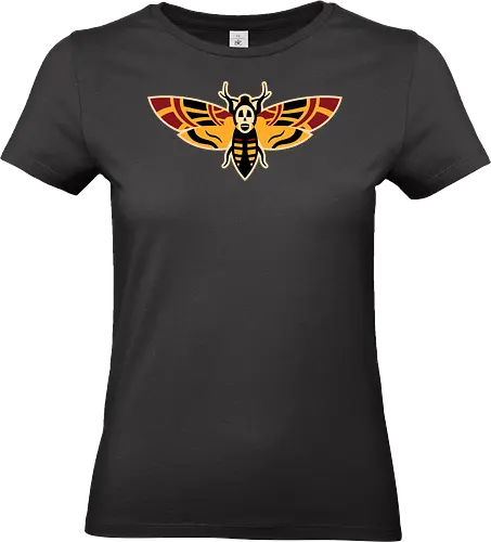 Moth Minimal Cannibal Character - moth, psychology, retro, thriller, movie, suspense, 90s movies, 90s, actor, buffalo bill, cannibal, geometric, hollywood, horror, minimalist - Standard T-Shirt (Women)