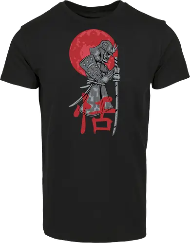Japanese Ronin Samurai Warrior Red Sun