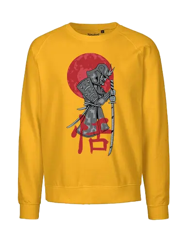Japanese Ronin Samurai Warrior Red Sun - Japan, Katana, Bushido, Ronin, Japanese Art, Warrior, Ninja, Red Sun, Anime Style, Manga, Martial Arts, Tokyo, Asian Culture, History, Sword. - Fairtrade Sweatshirt